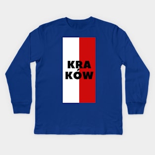 Kraków City in Polish Flag Vertical Kids Long Sleeve T-Shirt